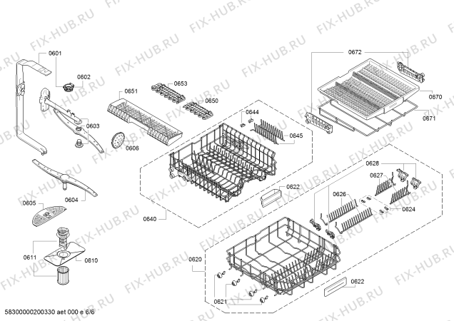 Взрыв-схема посудомоечной машины Siemens SN436W01KS iQ300 - Схема узла 06