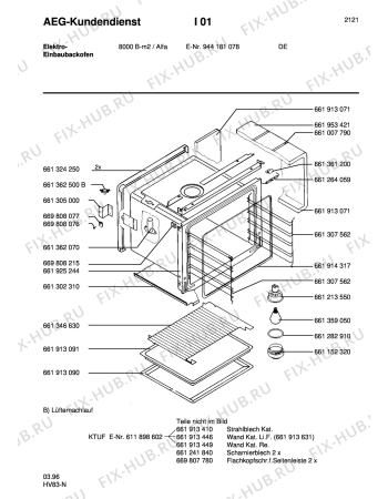 Взрыв-схема плиты (духовки) Aeg 8000B-M A - Схема узла Section1