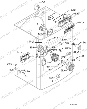 Взрыв-схема сушильной машины Privileg 058771_20637 - Схема узла Electrical equipment 268