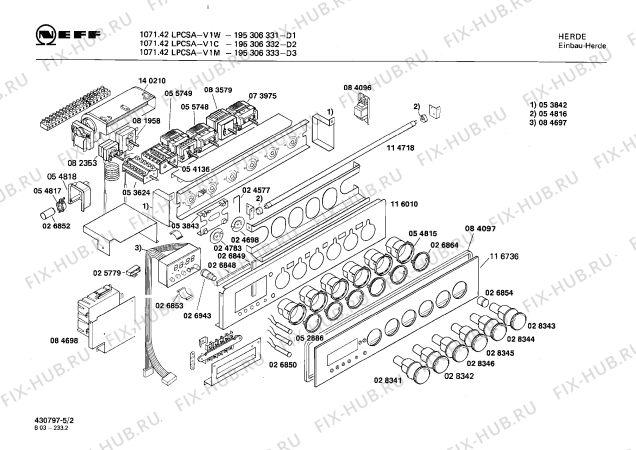 Схема №1 195306332 1071.42LPCSA-V1C с изображением Переключатель для электропечи Bosch 00028341