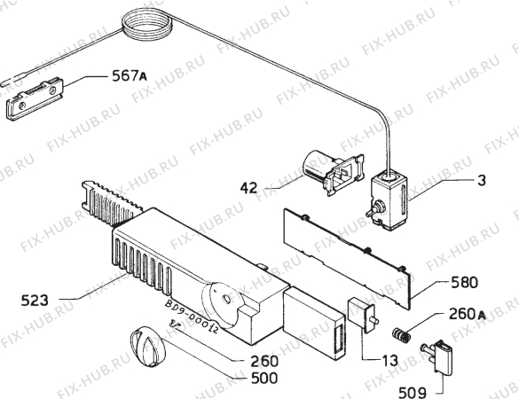 Взрыв-схема холодильника Zanussi Z518/8R - Схема узла Refrigerator electrical equipment