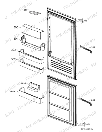 Взрыв-схема холодильника Arthur Martin AMN2812BOW - Схема узла Door