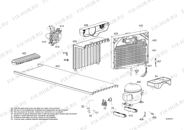 Взрыв-схема холодильника Electrolux ECM2771 - Схема узла Cooling system 017