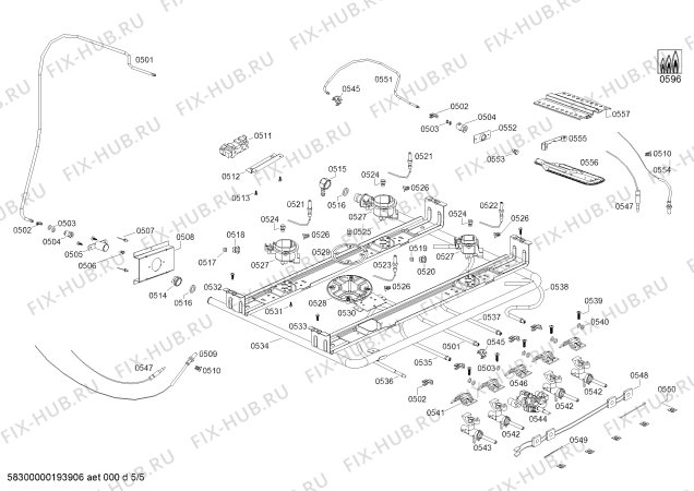 Взрыв-схема плиты (духовки) Bosch HSG45I30SC HSG45I30SC Cocina a gas Bosch Inox - Схема узла 05