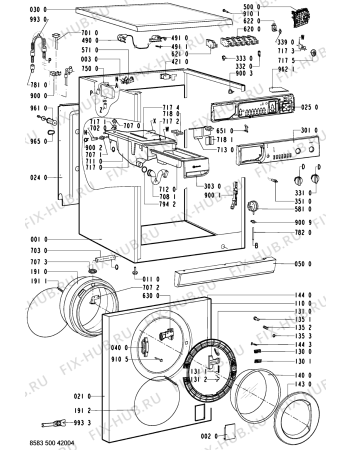 Схема №1 WAS 5445 с изображением Декоративная панель для стиральной машины Whirlpool 481245212712