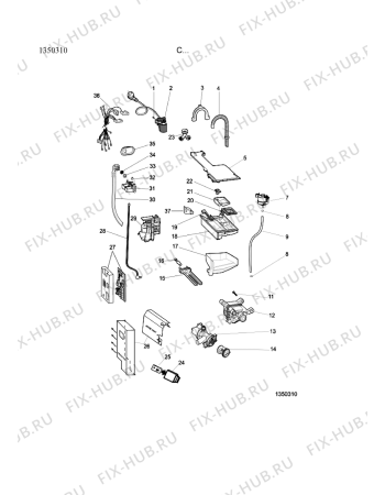 Схема №1 PWWT 8614 с изображением Клавиша для стиралки Whirlpool 488000480250