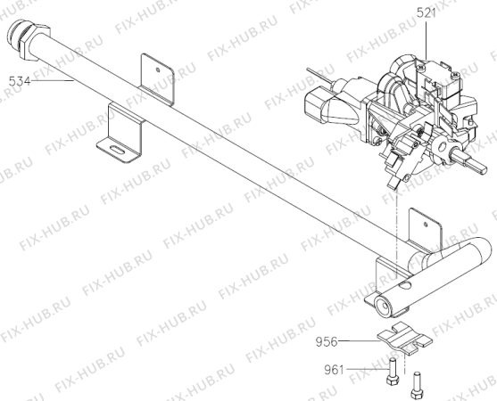 Схема №1 KBOG1200AX (300604, GAS) с изображением Кнопка (ручка регулировки) для плиты (духовки) Gorenje 306850