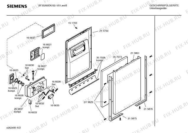 Схема №2 SF35260DK с изображением Инструкция по эксплуатации для посудомоечной машины Siemens 00525189