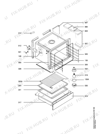Взрыв-схема плиты (духовки) Electrolux FHU 60-4T - Схема узла Section2