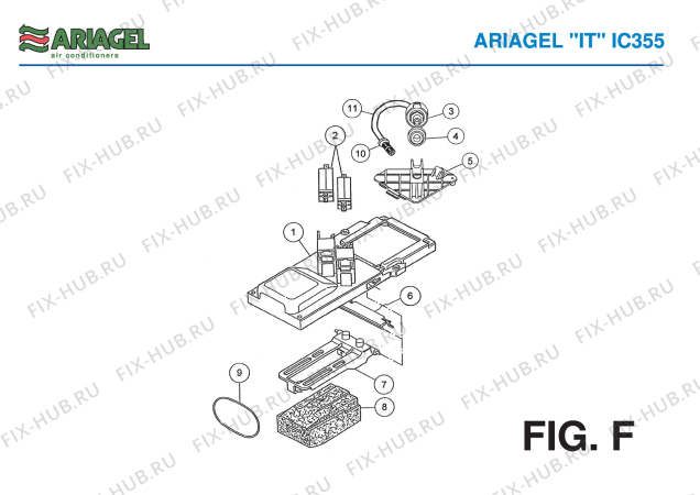 Взрыв-схема кондиционера Ariagel IC 355 - Схема узла 6