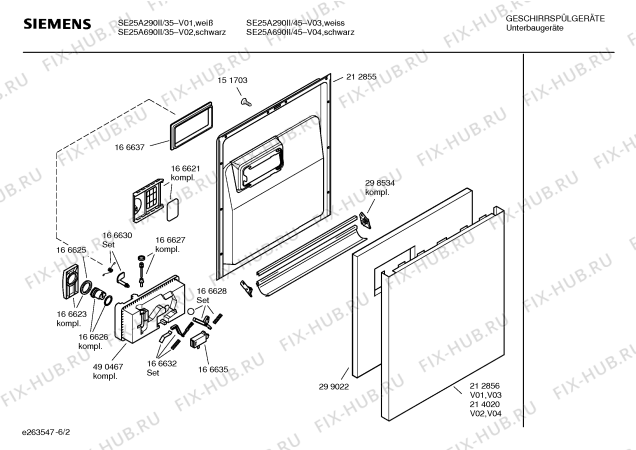 Схема №1 SGS5305AU с изображением Корпус для посудомойки Siemens 00214027