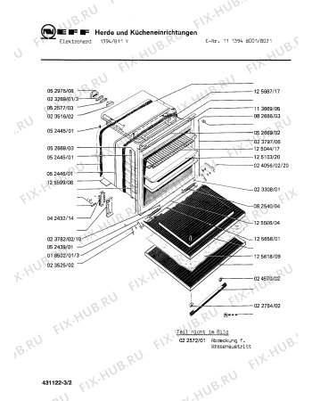 Взрыв-схема плиты (духовки) Neff 1113948031 1394/811Y - Схема узла 02