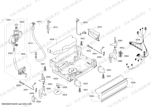 Схема №1 SMS40L08RU SilencePlus с изображением Панель управления для посудомойки Bosch 00743088