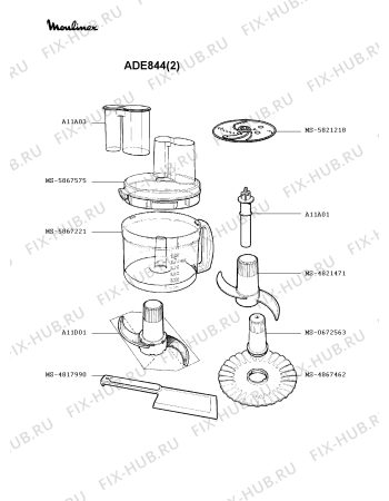 Схема №2 AAD341(1) с изображением Микронасадка для кухонного измельчителя Moulinex MS-4867304