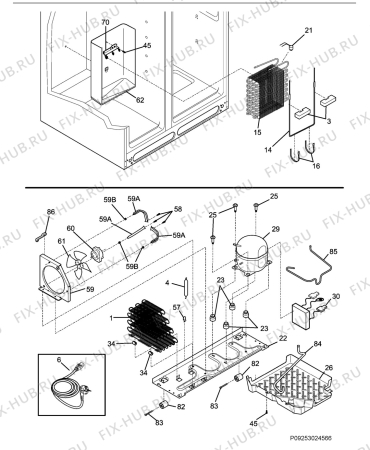 Взрыв-схема холодильника Aeg Electrolux S75628SK10 - Схема узла Cooling system 017