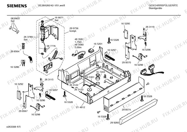 Схема №2 SE28A260 с изображением Инструкция по эксплуатации для посудомоечной машины Siemens 00585273
