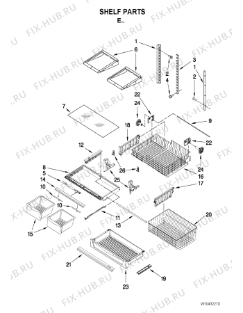 Схема №1 5GBB22PRYW с изображением Запчасть для холодильника Whirlpool 482000006572