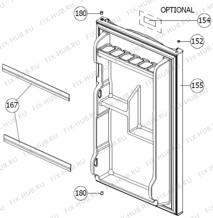 Схема №2 RBT3143W (231578, GN/ST110CE) с изображением Обрамление полки для холодильника Gorenje 249823