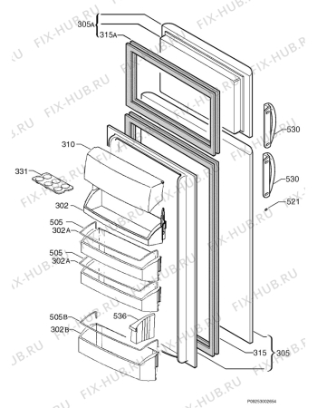 Взрыв-схема холодильника Aeg OEKO S.2180-6SILVER - Схема узла Door 003