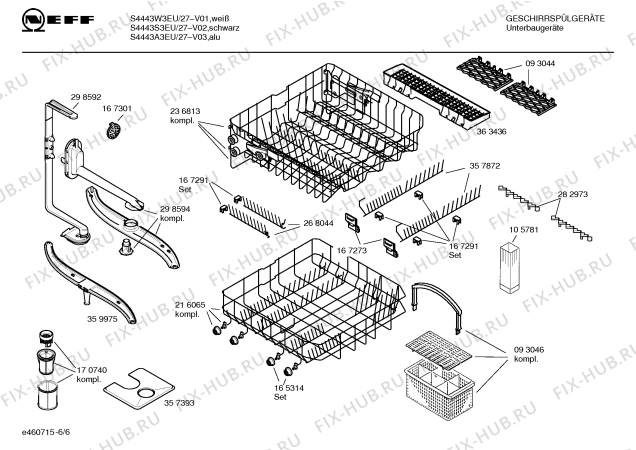 Взрыв-схема посудомоечной машины Neff S4443A3EU - Схема узла 06