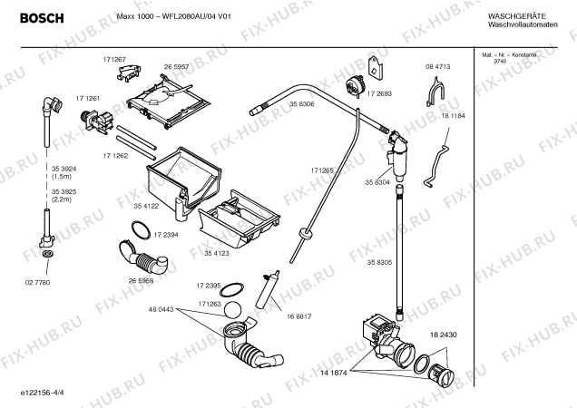 Взрыв-схема стиральной машины Bosch WFL2080AU Maxx1000 - Схема узла 04