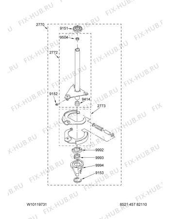 Схема №1 MTW5900TW0 с изображением Уплотнитель (прокладка) для стиралки Whirlpool 480110100482