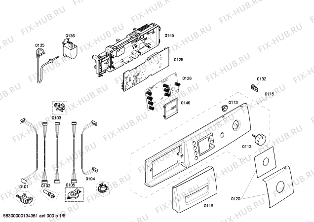 Схема №2 WAE20442OE Maxx 7 с изображением Панель управления для стиралки Bosch 00672041