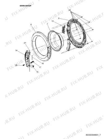 Схема №1 AWG 5102C с изображением Модуль (плата) для стиральной машины Whirlpool 482000009975
