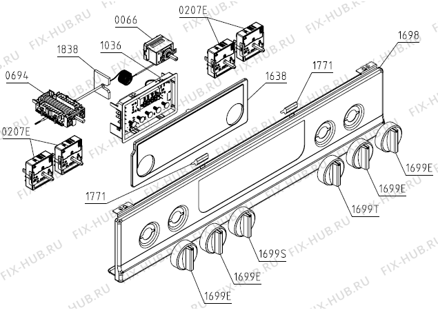 Взрыв-схема плиты (духовки) Gorenje EC6341WD (729721, FR6A3E-DEAA2) - Схема узла 03