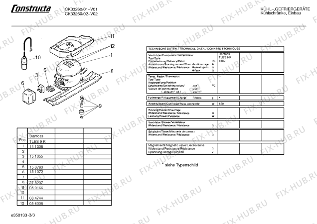Взрыв-схема холодильника Constructa CK33260 - Схема узла 03