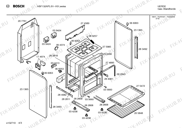 Схема №2 HSF132APL с изображением Панель для духового шкафа Bosch 00351650