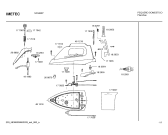 Схема №1 SF9480P с изображением Задняя часть корпуса для электроутюга Bosch 00182955