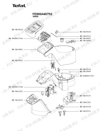 Схема №1 FE800A38/701 с изображением Корпусная деталь для кухонного измельчителя Tefal MS-5A19247