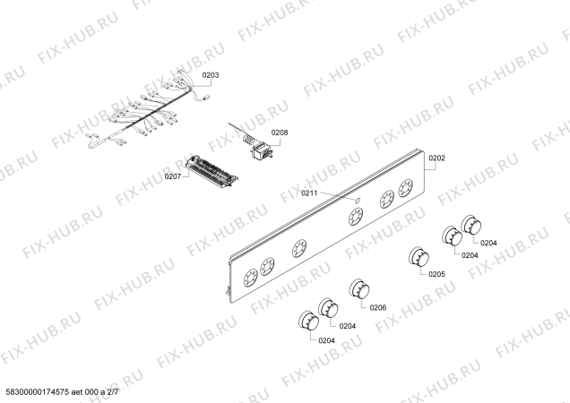 Схема №1 FRS3210GMD Profilo с изображением Панель управления для электропечи Bosch 00749547