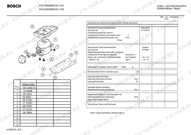 Взрыв-схема холодильника Bosch KSV33602ME - Схема узла 03