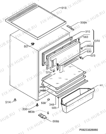 Взрыв-схема холодильника Aeg Electrolux S51540TSW0 - Схема узла Housing 001