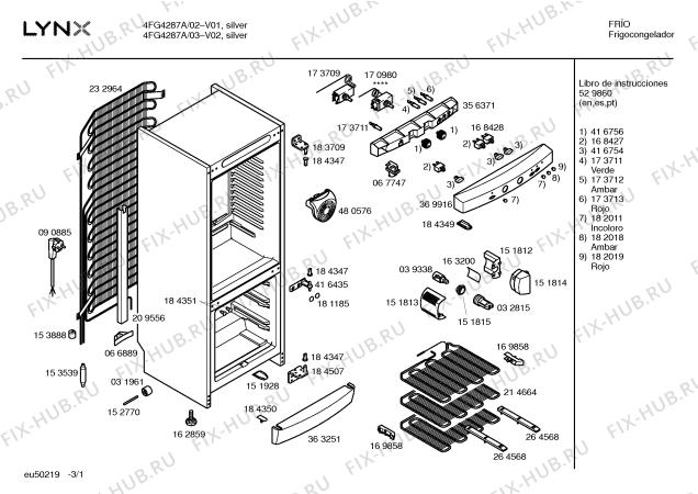 Схема №2 4FG4287A с изображением Дверь для холодильника Bosch 00239003