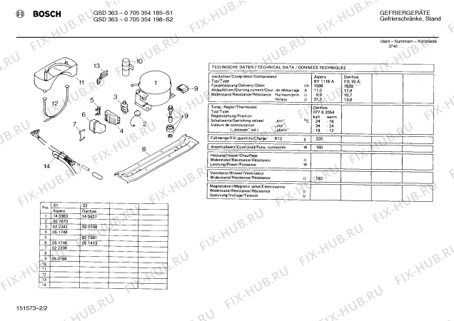 Схема №1 0705254552 GSA2648 с изображением Клапан для холодильной камеры Bosch 00115958