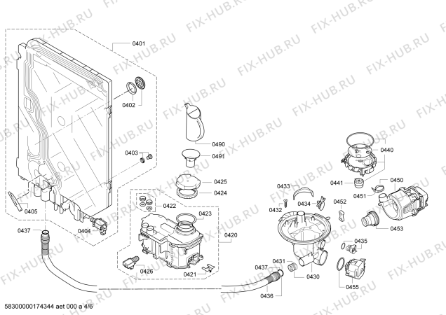 Взрыв-схема посудомоечной машины Siemens SN26N293EU - Схема узла 04