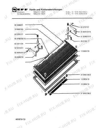Взрыв-схема плиты (духовки) Neff 1313152431 1056/211NCSM - Схема узла 03