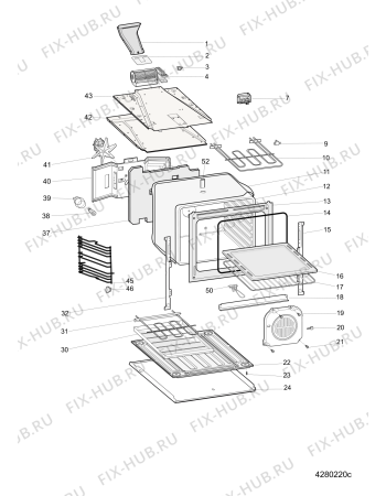 Взрыв-схема плиты (духовки) Ariston CX65SM2XAUS (F059048) - Схема узла