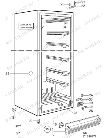 Взрыв-схема холодильника Aeg 2170-4GS - Схема узла C10 Cabinet