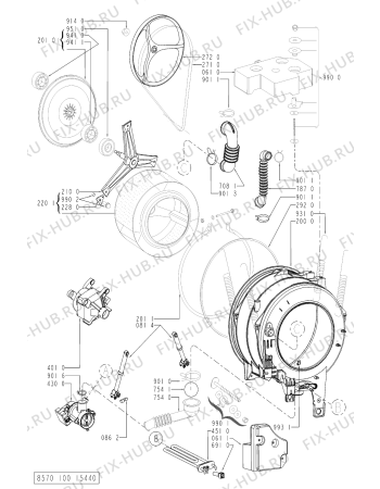Схема №1 AWM 1003 с изображением Декоративная панель для стиральной машины Whirlpool 481245214488