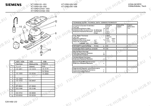 Взрыв-схема холодильника Siemens KT15R01 - Схема узла 02