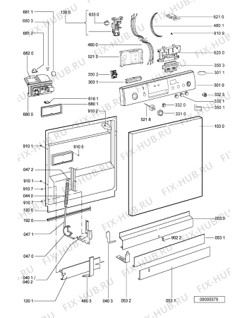 Схема №1 ADP 7331 IX с изображением Электропитание для посудомоечной машины Whirlpool 481238128075