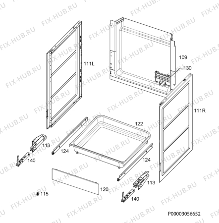 Взрыв-схема плиты (духовки) Electrolux EKI6770BOX - Схема узла Housing 001