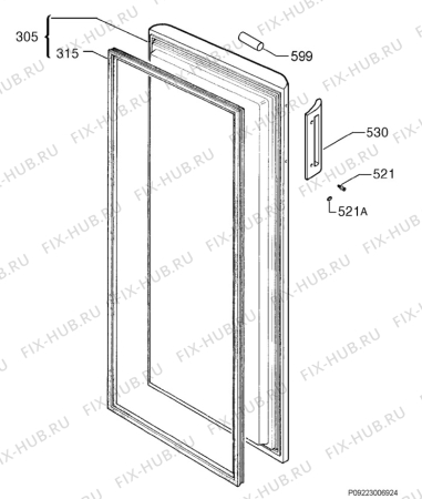 Взрыв-схема холодильника Zanker ZKFF271 - Схема узла Door 003