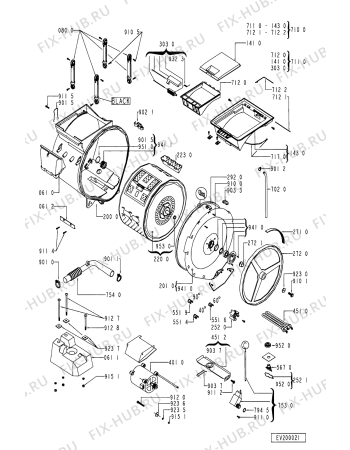 Взрыв-схема стиральной машины Whirlpool AWG 640-1/WP-HU - Схема узла