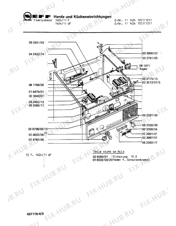 Взрыв-схема плиты (духовки) Neff 1114241331 1424/11UF - Схема узла 03