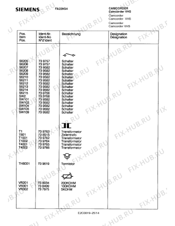 Схема №2 FA229G4 с изображением Инструкция по эксплуатации для видеоаппаратуры Siemens 00530705